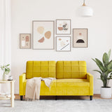 Canapé à 2 places Jaune 140 cm Velours