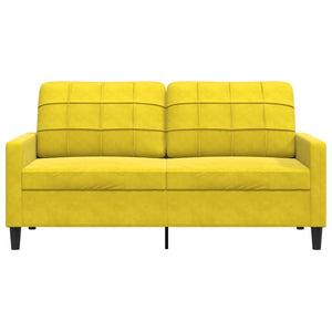 Canapé à 2 places Jaune 140 cm Velours