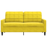Canapé à 2 places Jaune 140 cm Velours