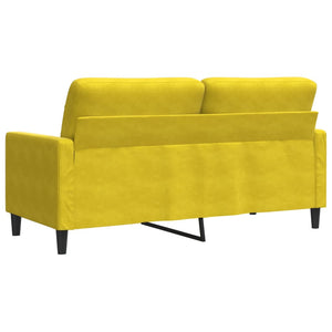 Canapé à 2 places Jaune 140 cm Velours