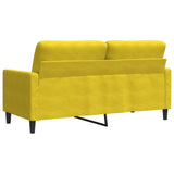 Canapé à 2 places Jaune 140 cm Velours