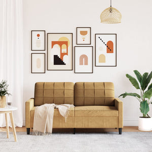 Canapé à 2 places Marron 140 cm Velours