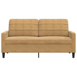 Canapé à 2 places Marron 140 cm Velours