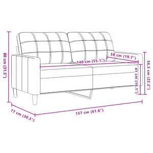 Canapé à 2 places Marron 140 cm Velours