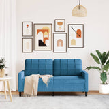 Canapé à 2 places Bleu 140 cm Velours