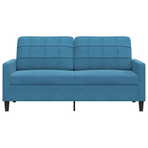 Canapé à 2 places Bleu 140 cm Velours