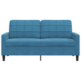 Canapé à 2 places Bleu 140 cm Velours