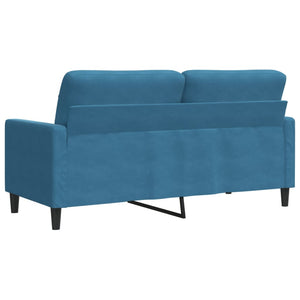 Canapé à 2 places Bleu 140 cm Velours