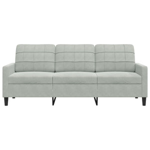 Canapé à 3 places Gris clair 180 cm Velours