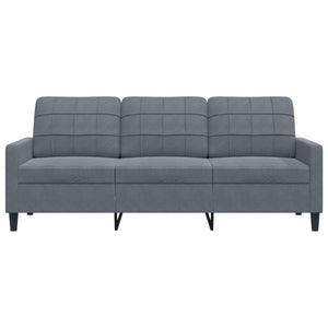 Canapé à 3 places Gris foncé 180 cm Velours