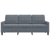 Canapé à 3 places Gris foncé 180 cm Velours