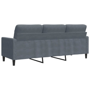 Canapé à 3 places Gris foncé 180 cm Velours