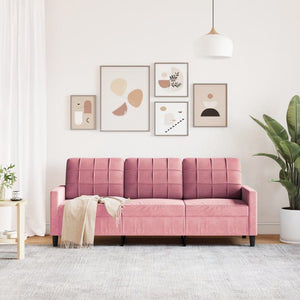Canapé à 3 places Rose 180 cm Velours
