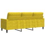 Canapé à 3 places Jaune 180 cm Velours