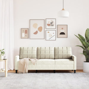 Canapé à 3 places Crème 180 cm Velours