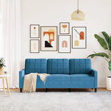 Canapé à 3 places Bleu 180 cm Velours