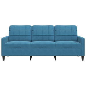 Canapé à 3 places Bleu 180 cm Velours