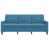 Canapé à 3 places Bleu 180 cm Velours