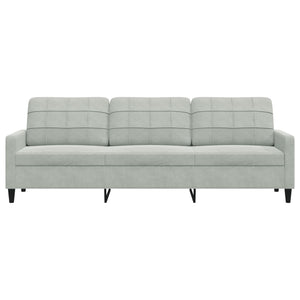 Canapé à 3 places Gris clair 210 cm Velours