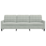 Canapé à 3 places Gris clair 210 cm Velours