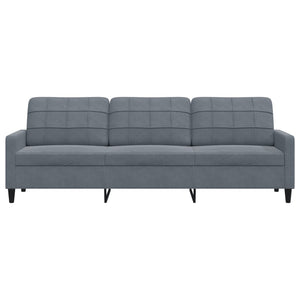 Canapé à 3 places Gris foncé 210 cm Velours