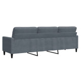 Canapé à 3 places Gris foncé 210 cm Velours