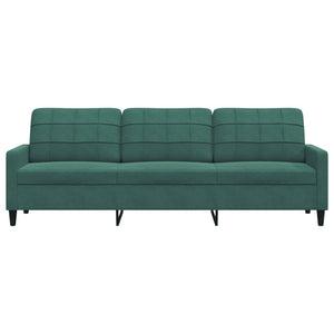 Canapé à 3 places Vert foncé 210 cm Velours