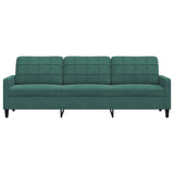 Canapé à 3 places Vert foncé 210 cm Velours