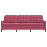 Canapé à 3 places Rouge bordeaux 210 cm Velours