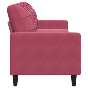 Canapé à 3 places Rouge bordeaux 210 cm Velours