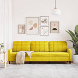 Canapé à 3 places Jaune 210 cm Velours