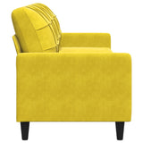 Canapé à 3 places Jaune 210 cm Velours