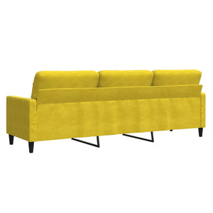 Canapé à 3 places Jaune 210 cm Velours