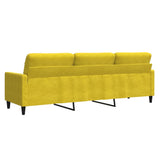 Canapé à 3 places Jaune 210 cm Velours