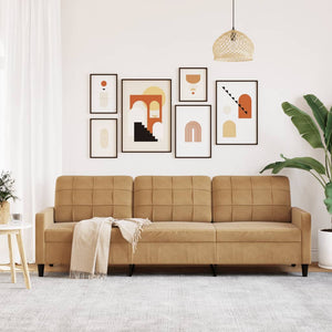 Canapé à 3 places Marron 210 cm Velours