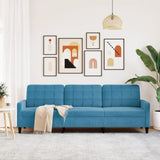 Canapé à 3 places Bleu 210 cm Velours