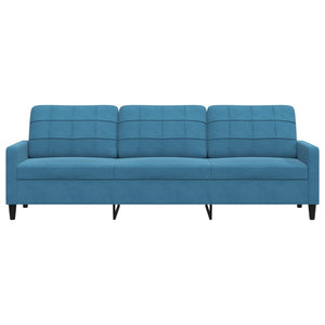 Canapé à 3 places Bleu 210 cm Velours