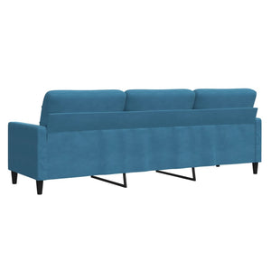 Canapé à 3 places Bleu 210 cm Velours