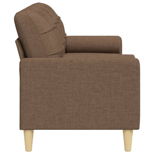 Canapé 3 places avec oreillers décoratifs marron 210 cm tissu