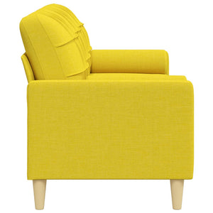 Canapé 3 places avec oreillers jaune clair 210 cm tissu