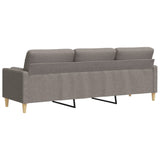 Canapé 3 places avec oreillers décoratifs taupe 210 cm tissu