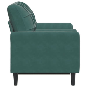 Canapé 2 places avec oreillers vert foncé 120 cm velours