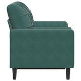 Canapé 2 places avec oreillers vert foncé 120 cm velours