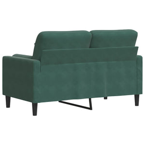 Canapé 2 places avec oreillers vert foncé 120 cm velours