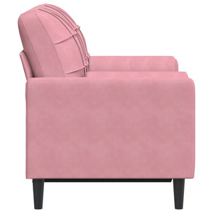 Canapé 2 places avec oreillers décoratifs rose 120 cm velours