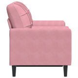 Canapé 2 places avec oreillers décoratifs rose 120 cm velours