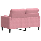 Canapé 2 places avec oreillers décoratifs rose 120 cm velours