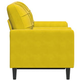 Canapé 2 places avec oreillers décoratifs jaune 120 cm velours