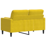 Canapé 2 places avec oreillers décoratifs jaune 120 cm velours