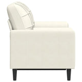 Canapé 2 places avec oreillers décoratifs crème 120 cm velours